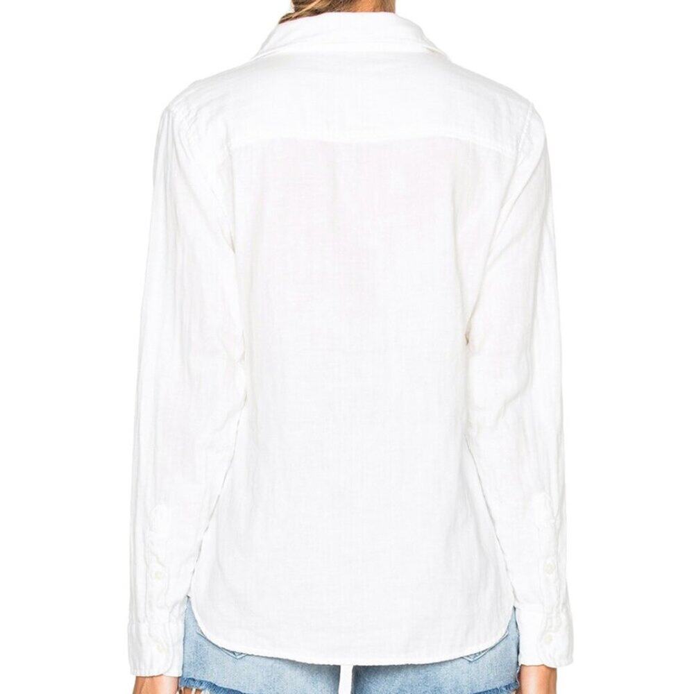MOTHER  Lace Up Frenchie Frenchie Top Small White - Picture 4 of 10